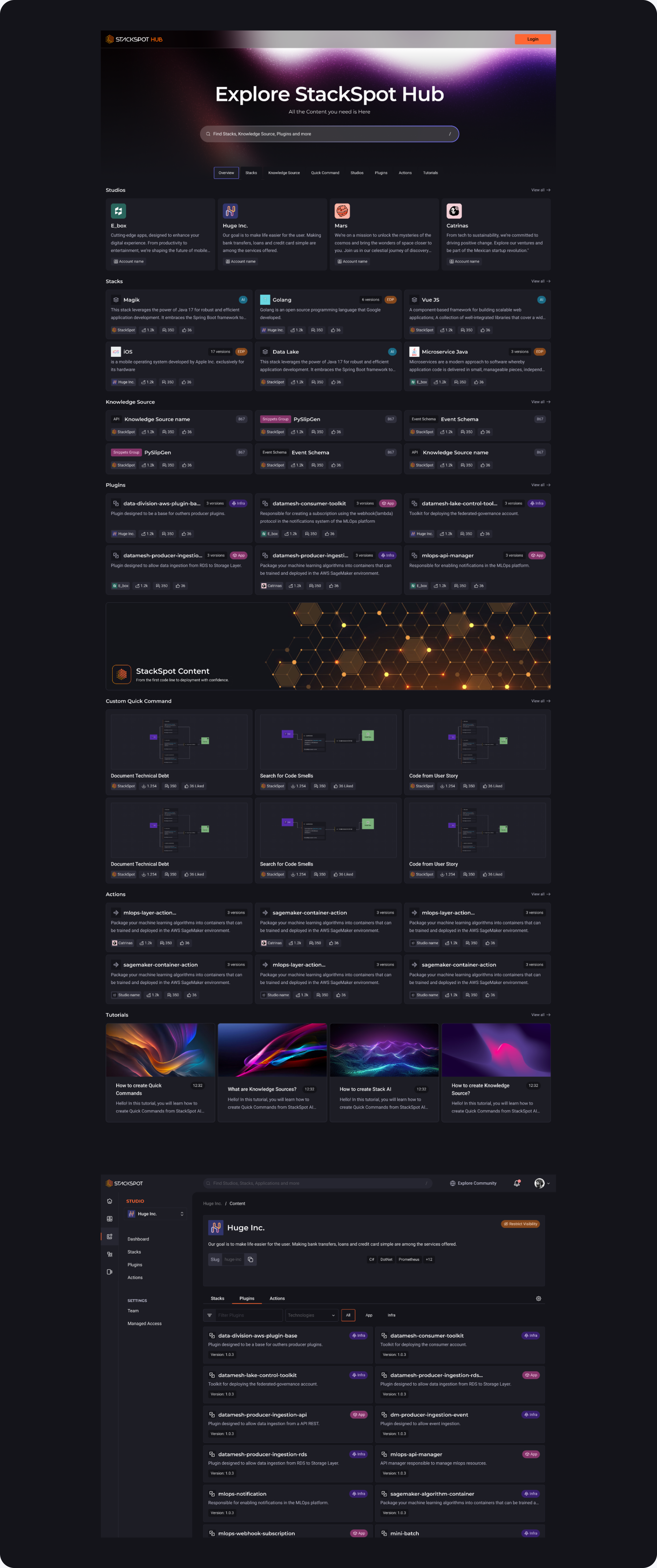 Pages assembled with Citric Design System components