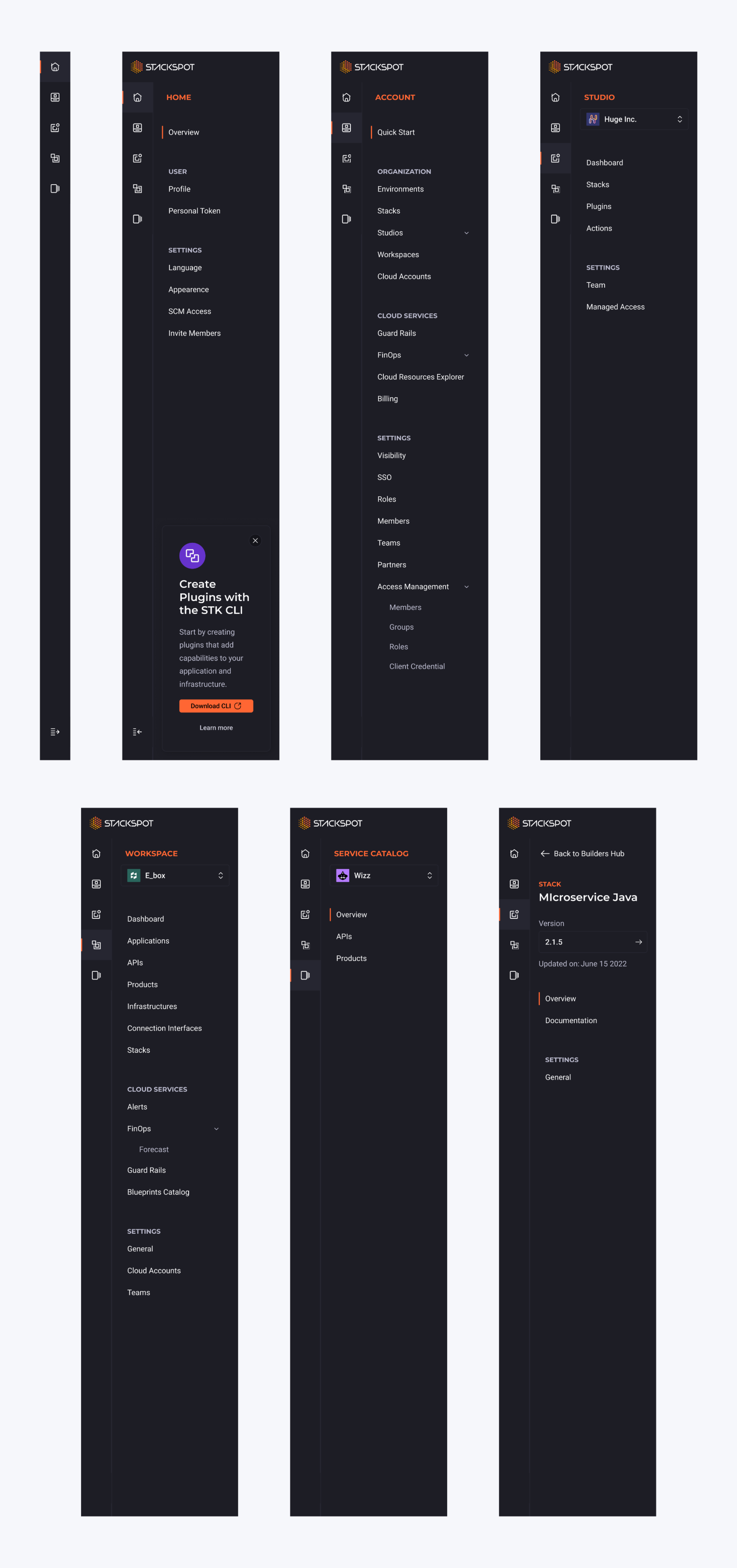 Menu variations