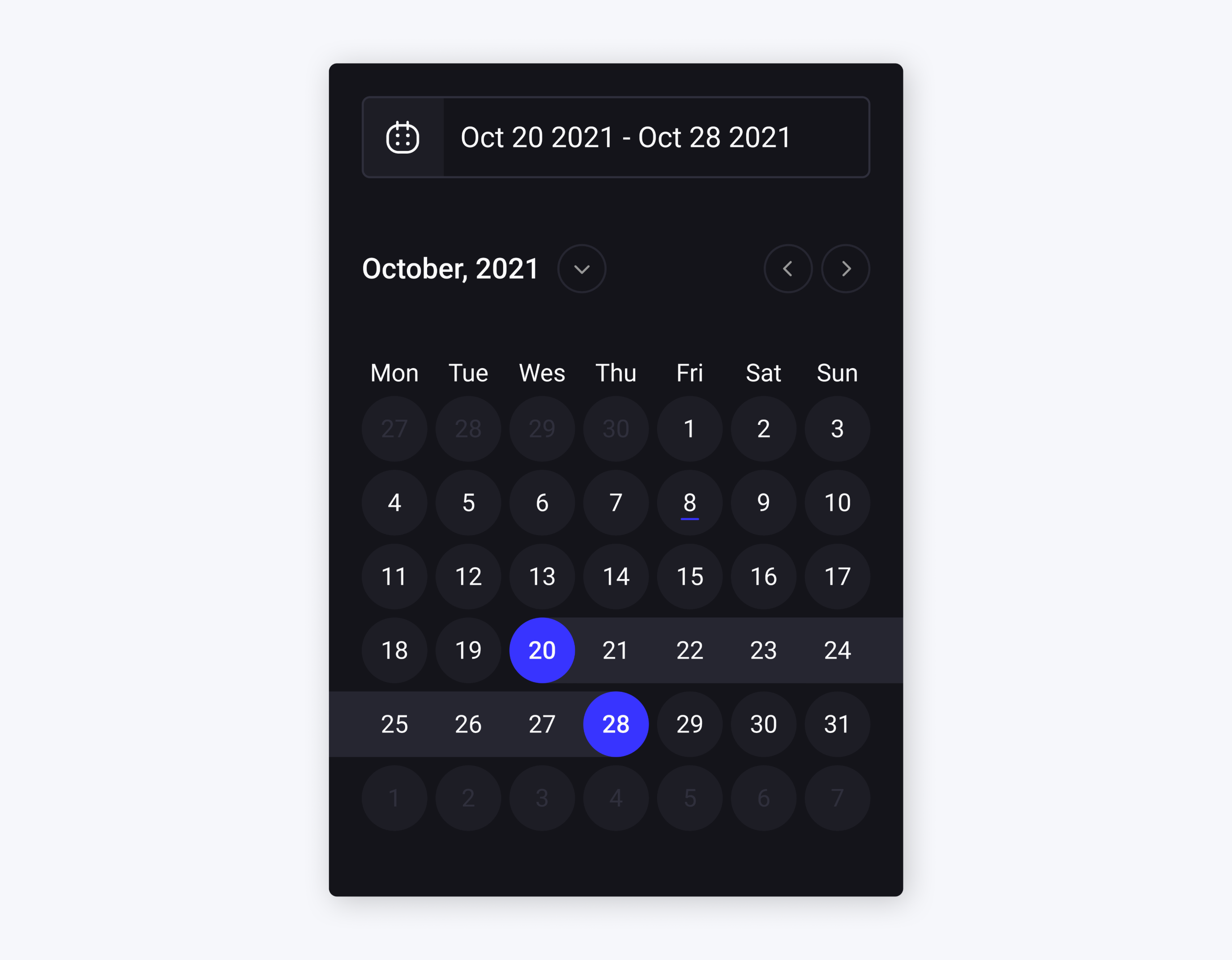 Calendar components