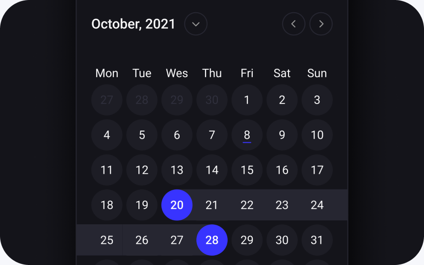 Calendar preview
