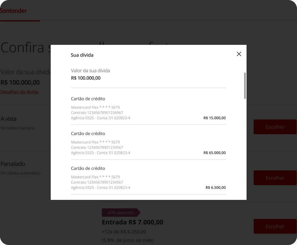 Debt details contract by contract