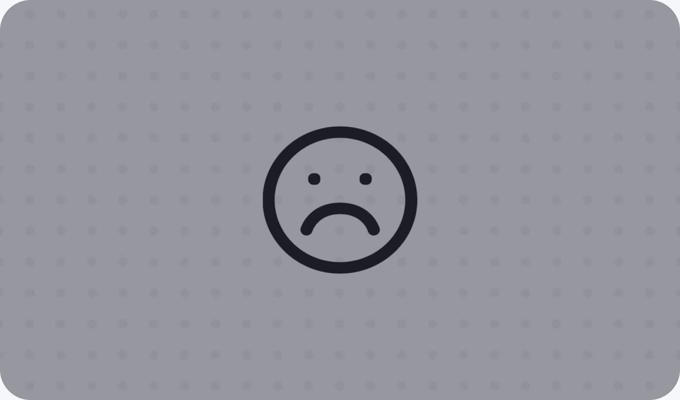 Sad face illustration on a grey card