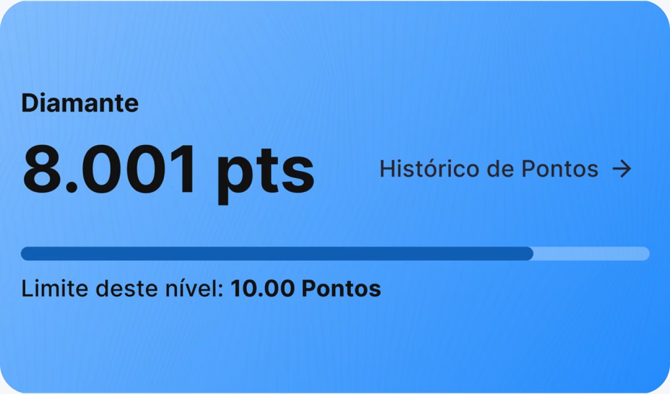 Points progress card in blue